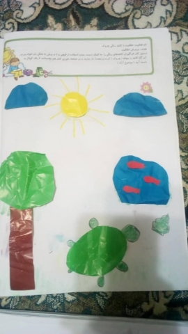کاردستی پیش دبستان با کاغذ چروک