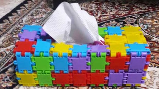 ساخت کاردستی با چینه توسط دانش آموز پایه دوم